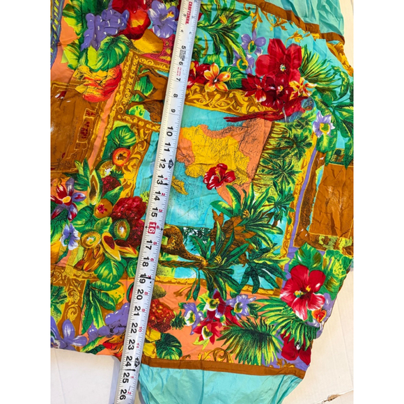 VTG New Women's FOXRUN Teal Multi-color Tropical Print Jacket Size L - Picture 6 of 11